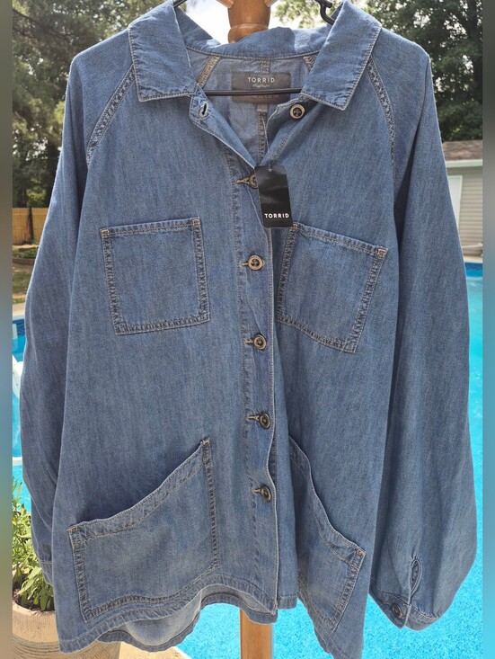 torrid Jackets & Blazers - Torrid Tencel Chore Jacket Blue 3 3X 22/24, NWT's